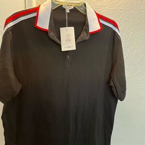 Fashion Nova Black Polo with Red and White Trim